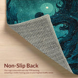 Ultra Soft Area Rug, Non Slip, Stain Resistant, Washable Area Rugs for Living Room, Bedroom, Tentacle Twist Nautical Carpet Aquatic Theme Washable Bath Mat Non-Slip(Blue)