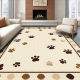 Ultra Soft Area Rug, Non Slip, Stain Resistant, Washable Area Rugs for Living Room, Bedroom, Contemporary Muted Pet Theme(Beige)