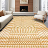 Ultra Soft Area Rug, Non Slip, Stain Resistant, Washable Area Rugs for Living Room, Bedroom, Refined Abstract Linear Arrangement(Beige)
