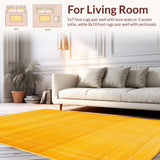 Ultra Soft Area Rug, Non Slip, Stain Resistant, Washable Area Rugs for Living Room, Bedroom, Bold Geometric Yellow Infusion(Yellow)