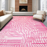 Ultra Soft Area Rug, Non Slip, Stain Resistant, Washable Area Rugs for Living Room, Bedroom, Stylish Contemporary Animal Print(Pink)