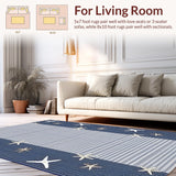 Ultra Soft Area Rug, Non Slip, Stain Resistant, Washable Area Rugs for Living Room, Bedroom, Rustic Gray and White Stripes(Gray)