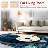 Ultra Soft Area Rug, Non Slip, Stain Resistant, Washable Area Rugs for Living Room, Bedroom, Trigram Design Bedroom Soft Plush Area Mat(Black)