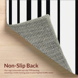 Ultra Soft Area Rug, Non Slip, Stain Resistant, Washable Area Rugs for Living Room, Bedroom, Modern striped textile art(Black)