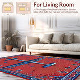 Ultra Soft Area Rug, Non Slip, Stain Resistant, Washable Area Rugs for Living Room, Bedroom, Rustic Military Aircraft Inspiration(Red)