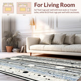 Ultra Soft Area Rug, Non Slip, Stain Resistant, Washable Area Rugs for Living Room, Bedroom, Geometric Spotted Stripe Rug(Gray)