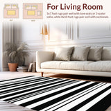 Ultra Soft Area Rug, Non Slip, Stain Resistant, Washable Area Rugs for Living Room, Bedroom, Vibrant Elegant Ogee Pattern(Black)