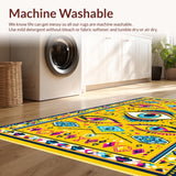 Ultra Soft Area Rug, Non Slip, Stain Resistant, Washable Area Rugs for Living Room, Bedroom, Artistic Soft Textured Statement Piece(Yellow)