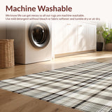 Ultra Soft Area Rug, Non Slip, Stain Resistant, Washable Area Rugs for Living Room, Bedroom, Contemporary Soft Beige Checkers(Beige)