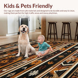 Ultra Soft Area Rug, Non Slip, Stain Resistant, Washable Area Rugs for Living Room, Bedroom, Vivid Abstract Ogee Pattern(Brown)