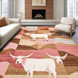 Ultra Soft Area Rug, Non Slip, Stain Resistant, Washable Area Rugs for Living Room, Bedroom, Vibrant Nature-Inspired Decorative Style(Brown)