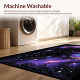 Ultra Soft Area Rug, Non Slip, Stain Resistant, Washable Area Rugs for Living Room, Bedroom, Radiant Nebula Swirl Composition(Purple)