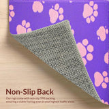 Ultra Soft Area Rug, Non Slip, Stain Resistant, Washable Area Rugs for Living Room, Bedroom, Joyful Cartoonish Animal Claw Pattern(Purple)