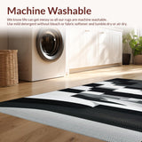 Ultra Soft Area Rug, Non Slip, Stain Resistant, Washable Area Rugs for Living Room, Bedroom, Contemporary Black White Area Rug Stylish Carpet(Black)