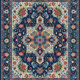 Ultra Soft Area Rug, Non Slip, Stain Resistant, Washable Area Rugs for Living Room, Bedroom, Serene Boho Patterned Elegance(Blue)