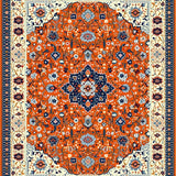 Ultra Soft Area Rug, Non Slip, Stain Resistant, Washable Area Rugs for Living Room, Bedroom, Whimsical Orange and Blue Palette(Orange)