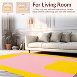 Ultra Soft Area Rug, Non Slip, Stain Resistant, Washable Area Rugs for Living Room, Bedroom, Lively Fun Schoolgirl Expression(Yellow)