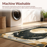 Ultra Soft Area Rug, Non Slip, Stain Resistant, Washable Area Rugs for Living Room, Bedroom, Rustic Earthy Toned Tapestry(Gold)
