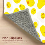 Ultra Soft Area Rug, Non Slip, Stain Resistant, Washable Area Rugs for Living Room, Bedroom, Bright Soft Curvilinear Shapes(Yellow)