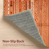 Ultra Soft Area Rug, Non Slip, Stain Resistant, Washable Area Rugs for Living Room, Bedroom, Sleek Vibrant Warm Tones(Orange)