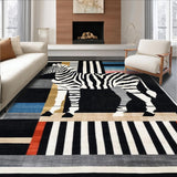 Ultra Soft Area Rug, Non Slip, Stain Resistant, Washable Area Rugs for Living Room, Bedroom, Rustic Monochrome Animal Print(Black)