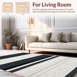 Contemporary Striped Rustic Charm(Black)