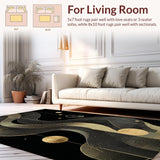 Ultra Soft Area Rug, Non Slip, Stain Resistant, Washable Area Rugs for Living Room, Bedroom, Modern Artistic Textured Finish(Gold)