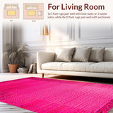 Ultra Soft Area Rug, Non Slip, Stain Resistant, Washable Area Rugs for Living Room, Bedroom, Chic Soft Animal Print Aesthetic(Pink)