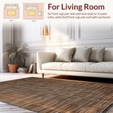 Ultra Soft Area Rug, Non Slip, Stain Resistant, Washable Area Rugs for Living Room, Bedroom, Artisan Inspired Textured Floor Covering(Brown)