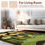 Ultra Soft Area Rug, Non Slip, Stain Resistant, Washable Area Rugs for Living Room, Bedroom, Chic Woodland-Inspired Decorative Accent(Brown)