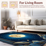 Ultra Soft Area Rug, Non Slip, Stain Resistant, Washable Area Rugs for Living Room, Bedroom, Colorful Galaxy Dreamscape Theme(Blue)