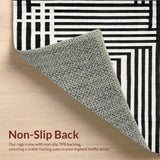 Ultra Soft Area Rug, Non Slip, Stain Resistant, Washable Area Rugs for Living Room, Bedroom, Modern Stripe Carpet(Black)