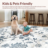 Ultra Soft Area Rug, Non Slip, Stain Resistant, Washable Area Rugs for Living Room, Bedroom, Cozy Earthy Toned Abstract Pattern(Gray)