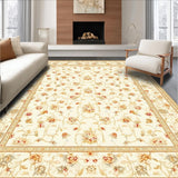 Ultra Soft Area Rug, Non Slip, Stain Resistant, Washable Area Rugs for Living Room, Bedroom, Low Pile Beige Area Floral Small(Beige)