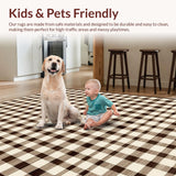 Ultra Soft Area Rug, Non Slip, Stain Resistant, Washable Area Rugs for Living Room, Bedroom, Soft Plush Diamond Patterned Accent(Beige)