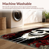 Ultra Soft Area Rug, Non Slip, Stain Resistant, Washable Area Rugs for Living Room, Bedroom, Eerie Smiling Ghost Graphic Design(White)