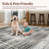 Ultra Soft Area Rug, Non Slip, Stain Resistant, Washable Area Rugs for Living Room, Bedroom, Black White Patterned Rug Indoor(Black)