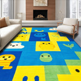 Ultra Soft Area Rug, Non Slip, Stain Resistant, Washable Area Rugs for Living Room, Bedroom, Lively Animal Alphabet Composition(Yellow)
