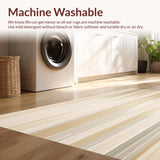 Ultra Soft Area Rug, Non Slip, Stain Resistant, Washable Area Rugs for Living Room, Bedroom, Sand Dune Stripe(Beige)