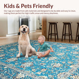 Rustic High Low Damask Aesthetic(Blue)