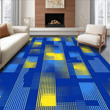 Ultra Soft Area Rug, Non Slip, Stain Resistant, Washable Area Rugs for Living Room, Bedroom, Vibrant Coastal Organic Shapes(Blue)