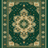Ultra Soft Area Rug, Non Slip, Stain Resistant, Washable Area Rugs for Living Room, Bedroom, Cultural Vibrant Floral Embroidery(Green)