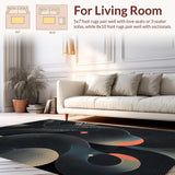 Ultra Soft Area Rug, Non Slip, Stain Resistant, Washable Area Rugs for Living Room, Bedroom, Elegant Grayscale Abstract Design(Gray)