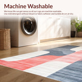 Ultra Soft Area Rug, Non Slip, Stain Resistant, Washable Area Rugs for Living Room, Bedroom, Contemporary Pastel Geometric Motif(Gray)