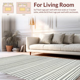 Ultra Soft Area Rug, Non Slip, Stain Resistant, Washable Area Rugs for Living Room, Bedroom, Simple Black and White Striped Floor Rug Area(Gray)