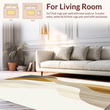 Ultra Soft Area Rug, Non Slip, Stain Resistant, Washable Area Rugs for Living Room, Bedroom, Serene Oasis Beige Area With Abstract Earth Tone Modern Aesthetic(Beige)