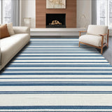 Delicate Textured Ivory Stripe Motif(Blue)