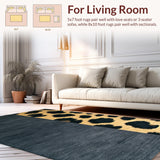 Ultra Soft Area Rug, Non Slip, Stain Resistant, Washable Area Rugs for Living Room, Bedroom, Sleek Contemporary Cheetah Aesthetic(Gray)