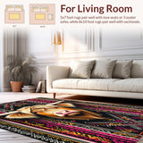 Ultra Soft Area Rug, Non Slip, Stain Resistant, Washable Area Rugs for Living Room, Bedroom, Modern Eclectic Animal Decor(Black)