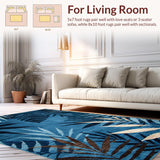 Ultra Soft Area Rug, Non Slip, Stain Resistant, Washable Area Rugs for Living Room, Bedroom, Tribal Colorful Geometric Aesthetic(Blue)